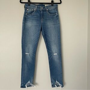 Rag & Bone Cate Distressed Mid Rise Ankle Jeans